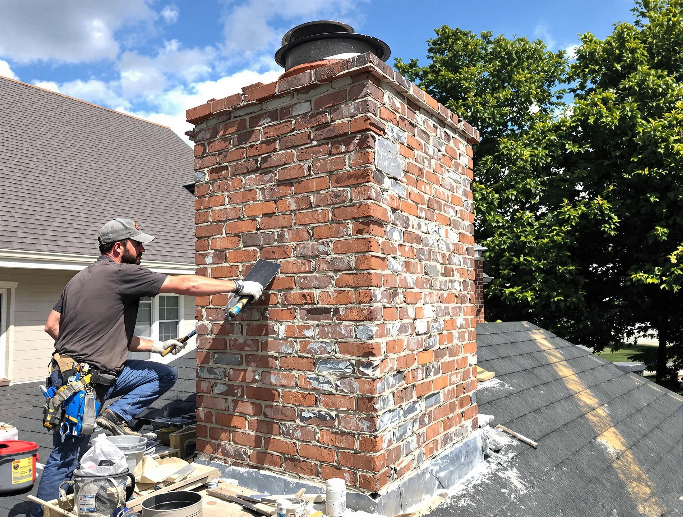 Completed chimney rebuild by Barnegat Chimney Sweep in Barnegat, NJ