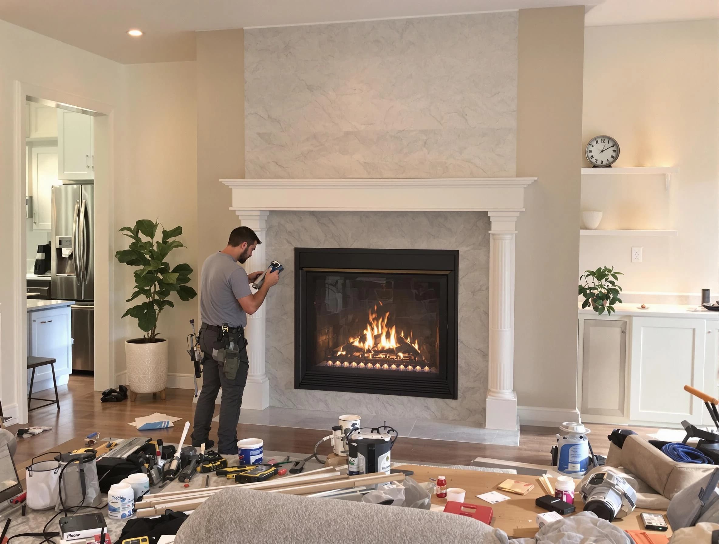 Newly installed fireplace by Barnegat Chimney Sweep in Barnegat, NJ