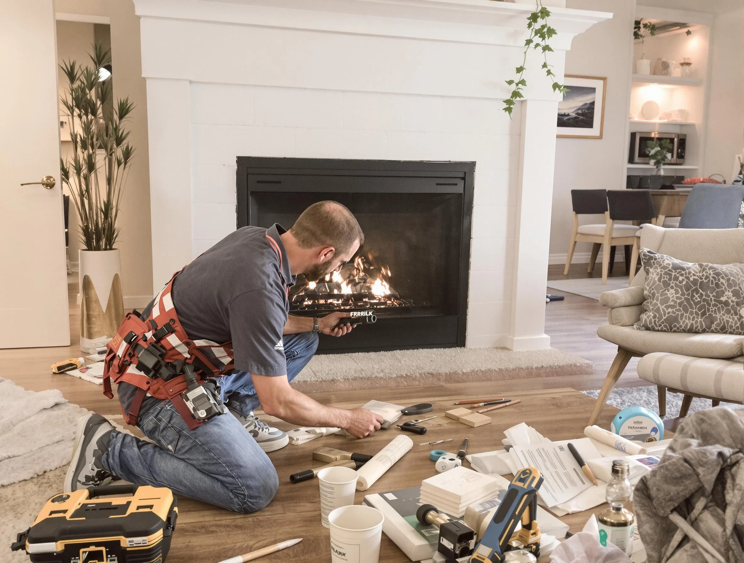 Barnegat Chimney Sweep performing fireplace repair in Barnegat, NJ